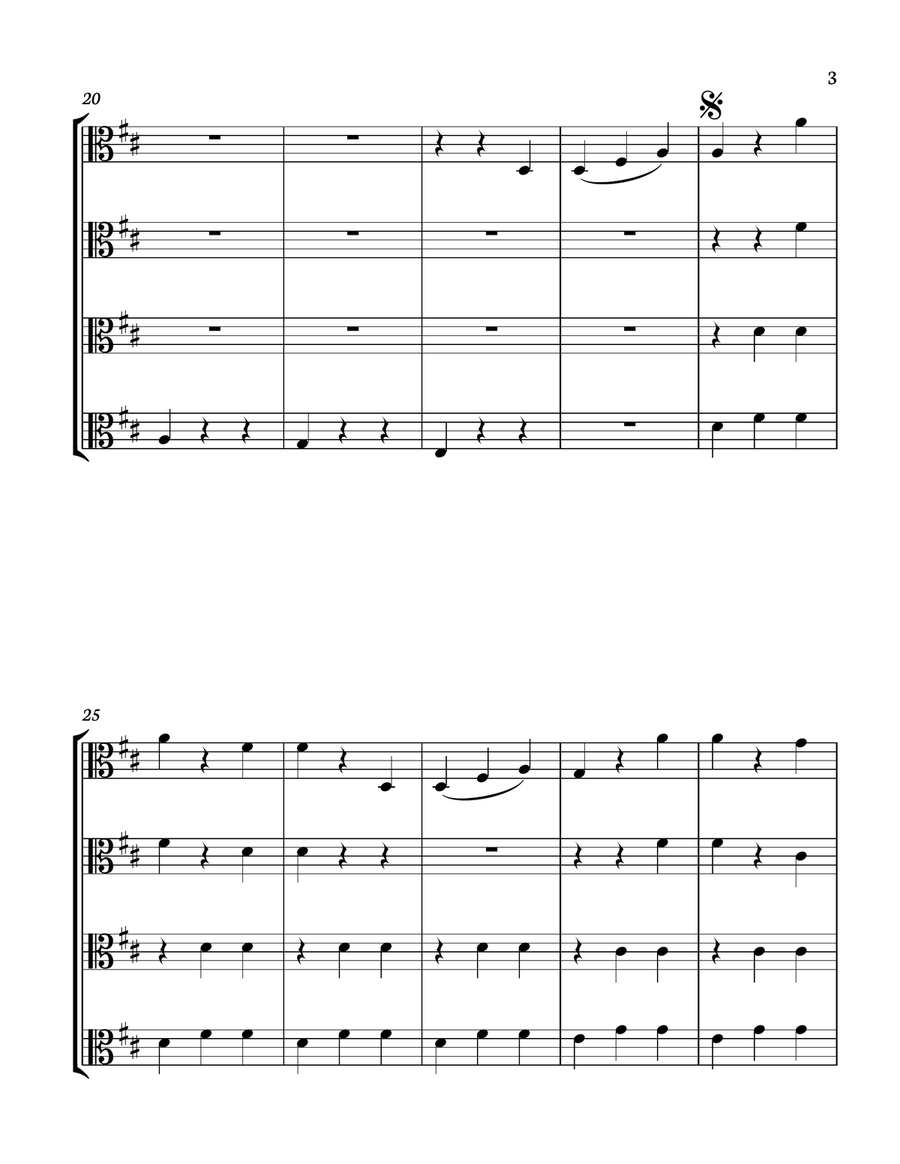 The Blue Danube - J. Strauss for Viola quartet. Score and parts included. String Orchestra scores gallery preview page 3