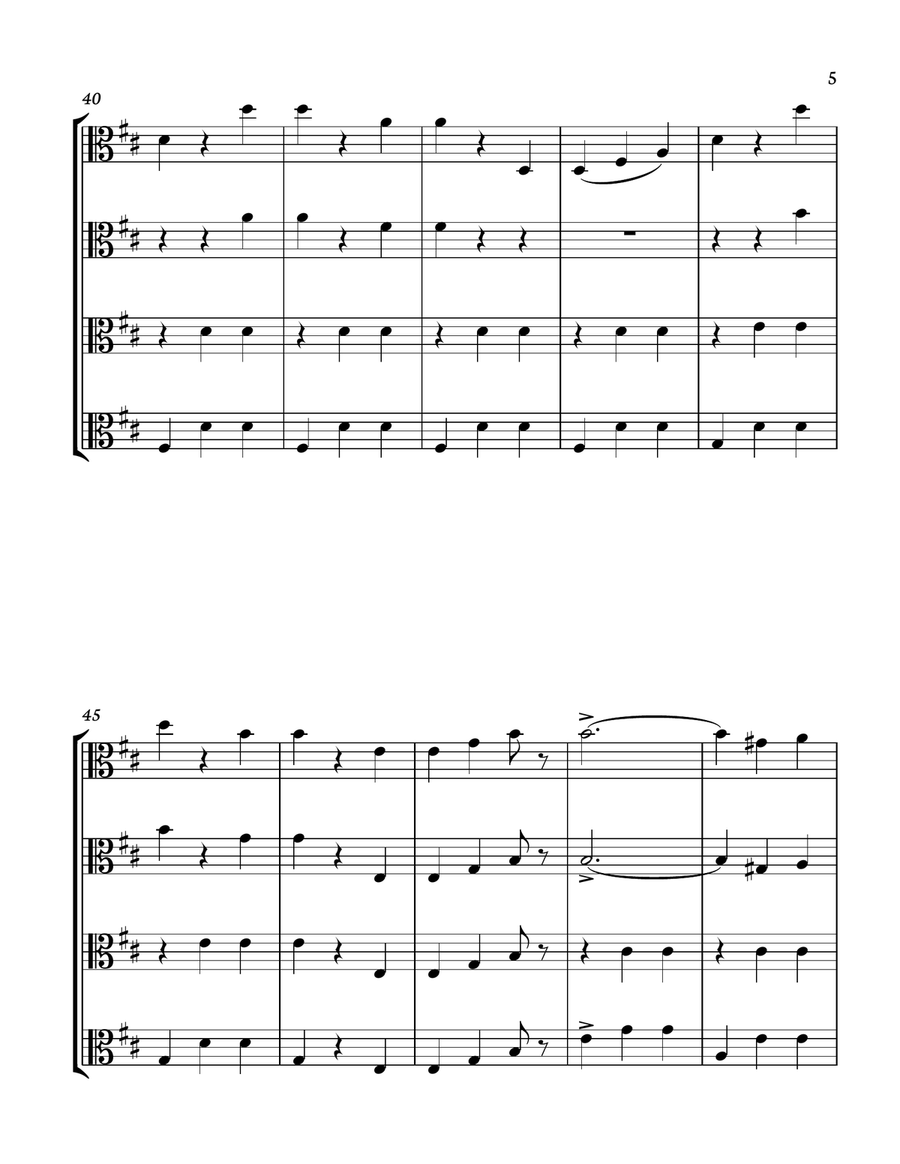 The Blue Danube - J. Strauss for Viola quartet. Score and parts included. String Orchestra scores gallery preview page 5