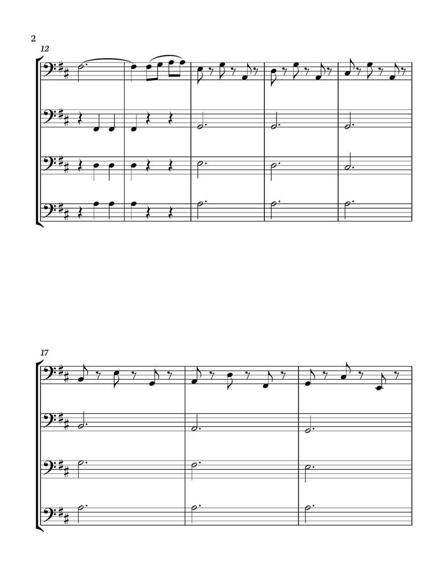 The Blue Danube - J. Strauss for Cello quartet. Score and parts included. String Orchestra scores gallery preview page 2