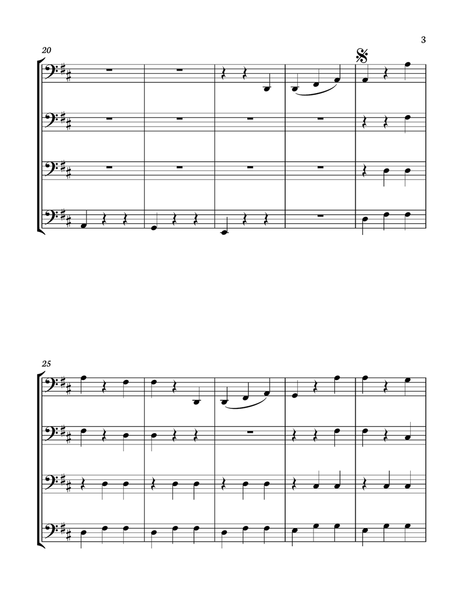 The Blue Danube - J. Strauss for Cello quartet. Score and parts included. String Orchestra scores gallery preview page 3