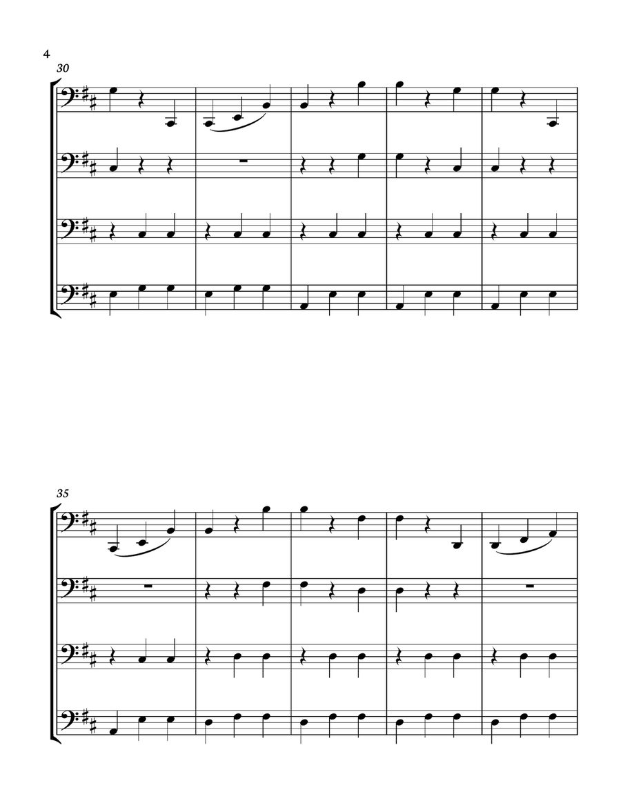 The Blue Danube - J. Strauss for Cello quartet. Score and parts included. String Orchestra scores gallery preview page 4