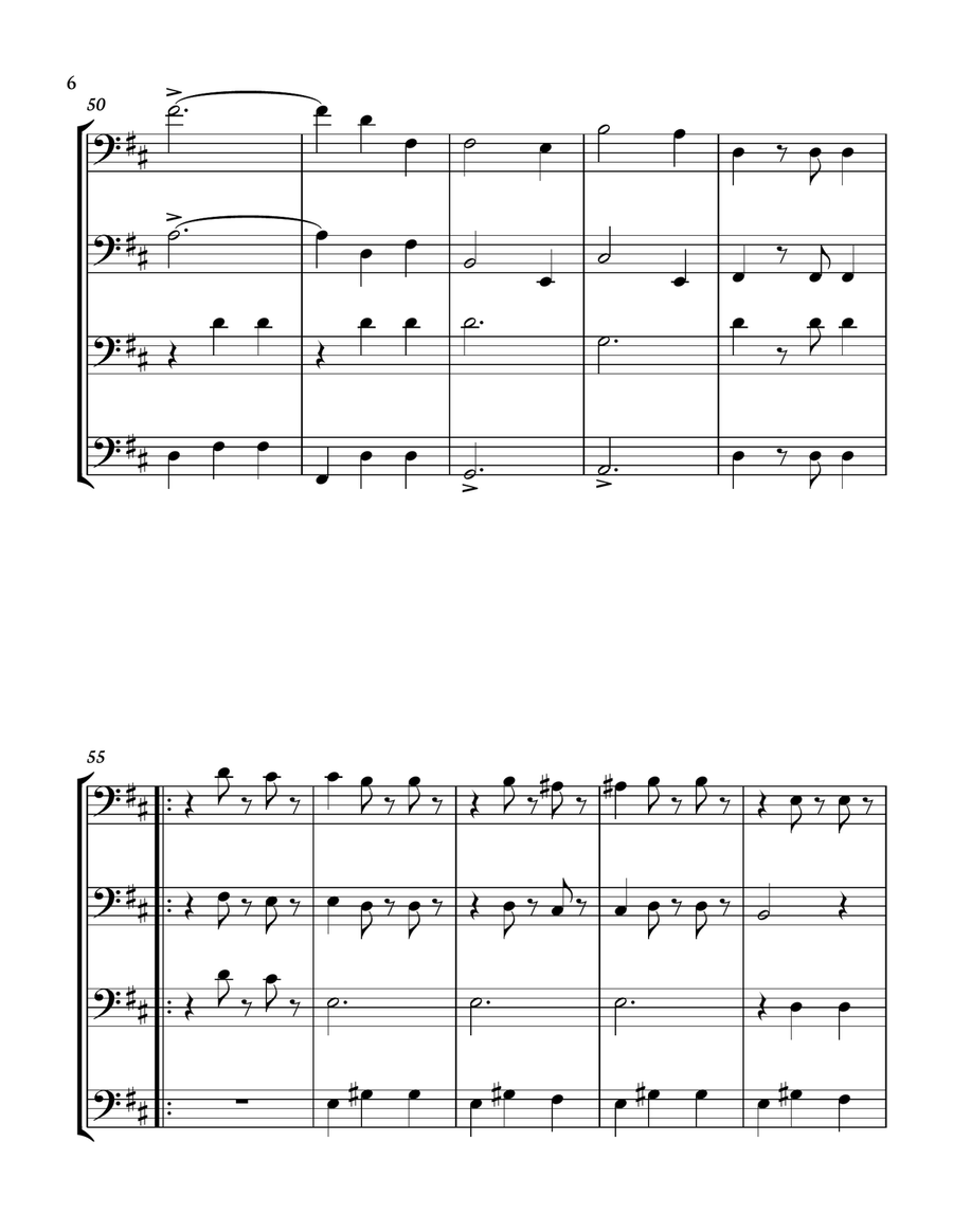 The Blue Danube - J. Strauss for Cello quartet. Score and parts included. String Orchestra scores gallery preview page 6