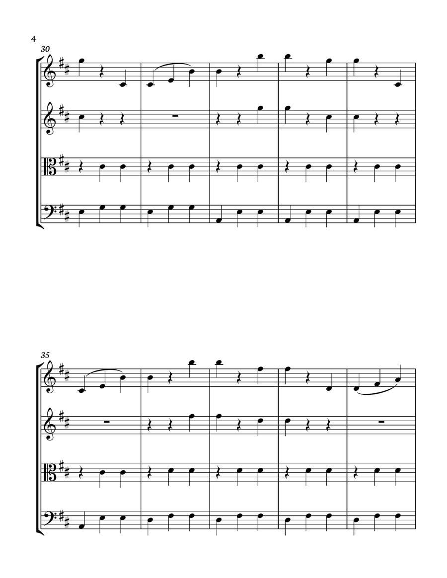 The Blue Danube - J. Strauss for string quartet. Score and parts included. String Quartet scores gallery preview page 4