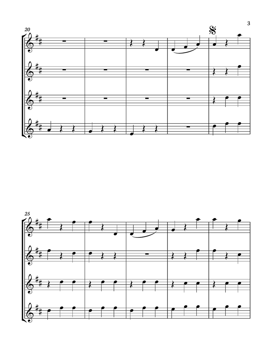 The Blue Danube - J. Strauss for Clarinet quartet. Score and parts included. Clarinet Quartet scores gallery preview page 3