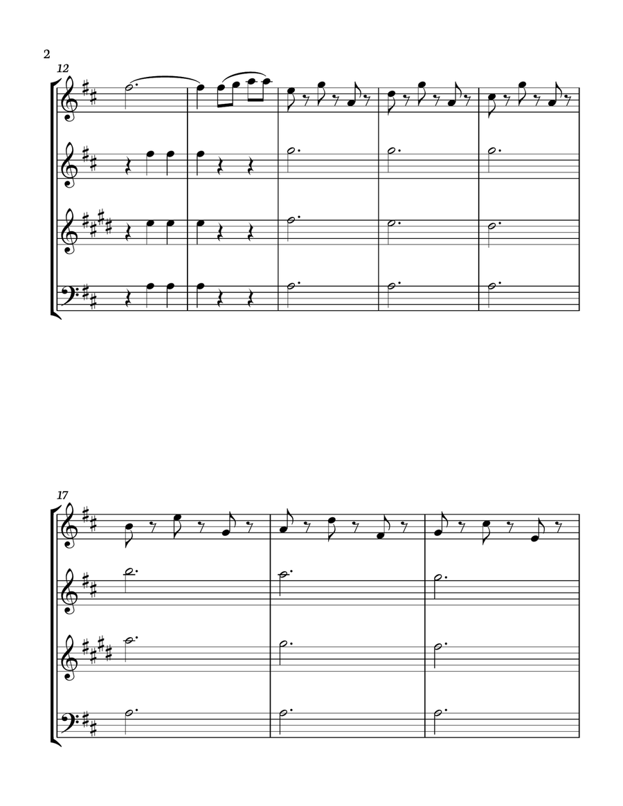 The Blue Danube - J. Strauss for Woodwind quartet (Flute oboe clarinet Bassoon) Score and parts incl Woodwind Quartet scores gallery preview page 2