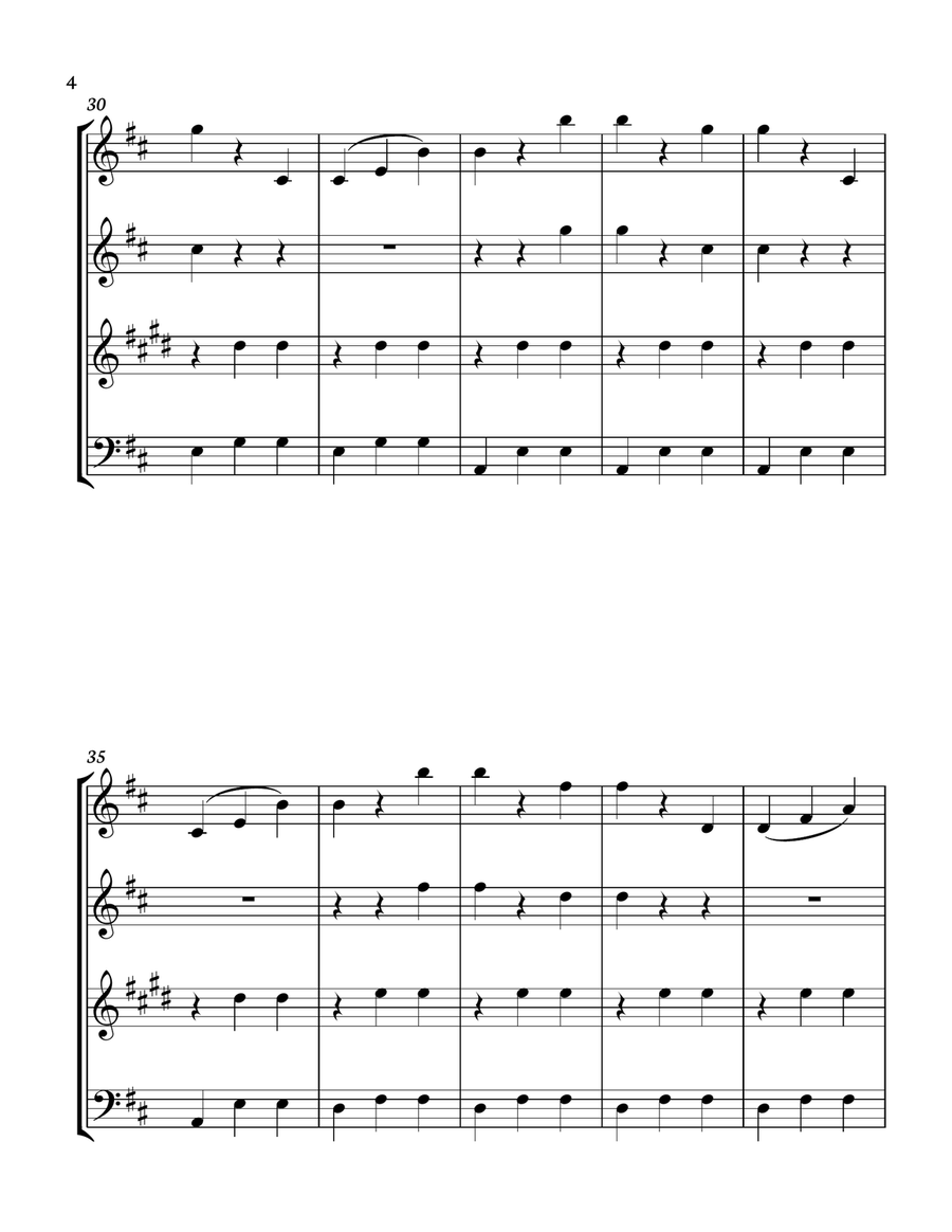 The Blue Danube - J. Strauss for Woodwind quartet (Flute oboe clarinet Bassoon) Score and parts incl Woodwind Quartet scores gallery preview page 4