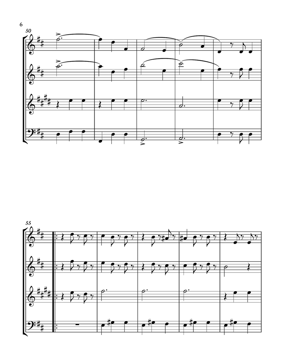 The Blue Danube - J. Strauss for Woodwind quartet (Flute oboe clarinet Bassoon) Score and parts incl Woodwind Quartet scores gallery preview page 6
