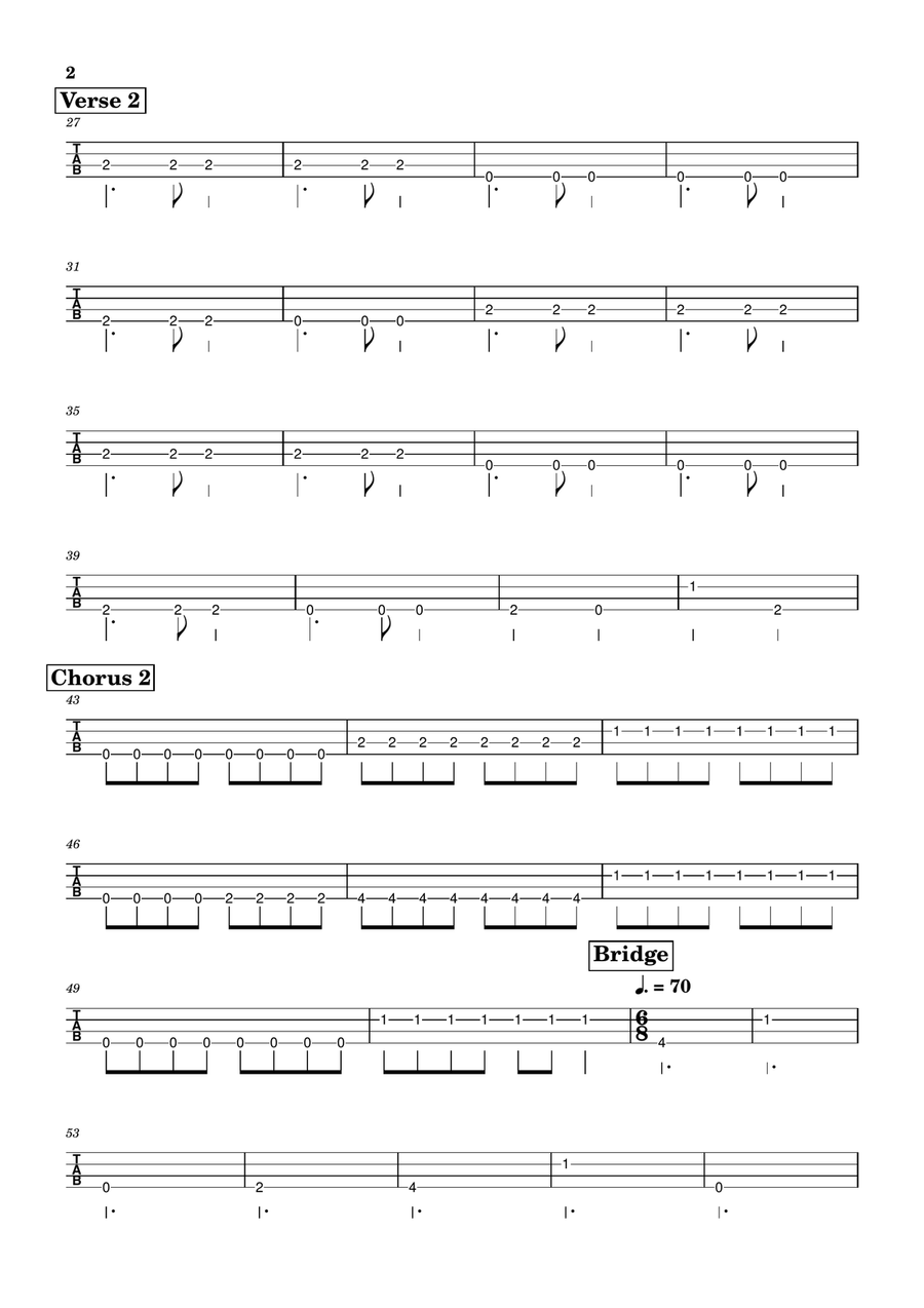 Suspicious Minds Suspicious Minds Bass Guitar Tablature scores gallery preview page 2