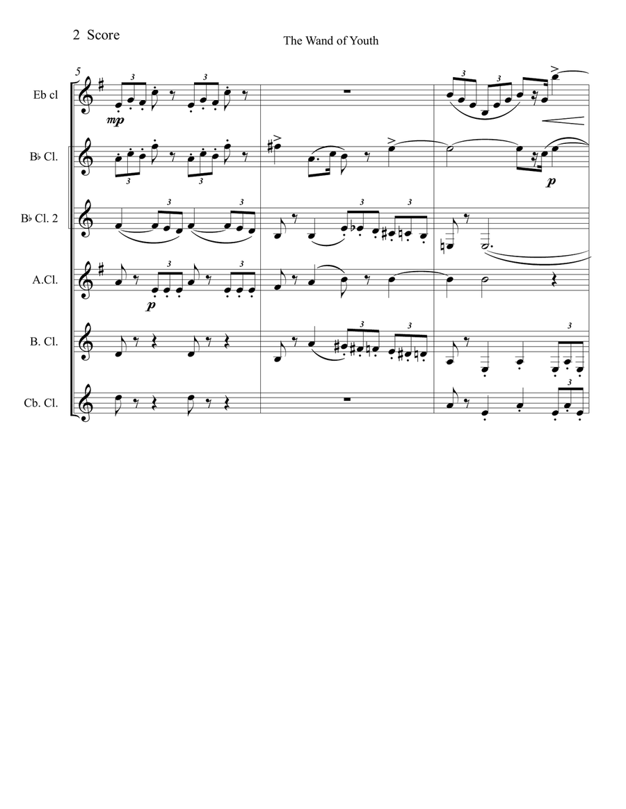 Elgar march from Wand of Youth set for clarinet choir Clarinet Choir scores gallery preview page 2