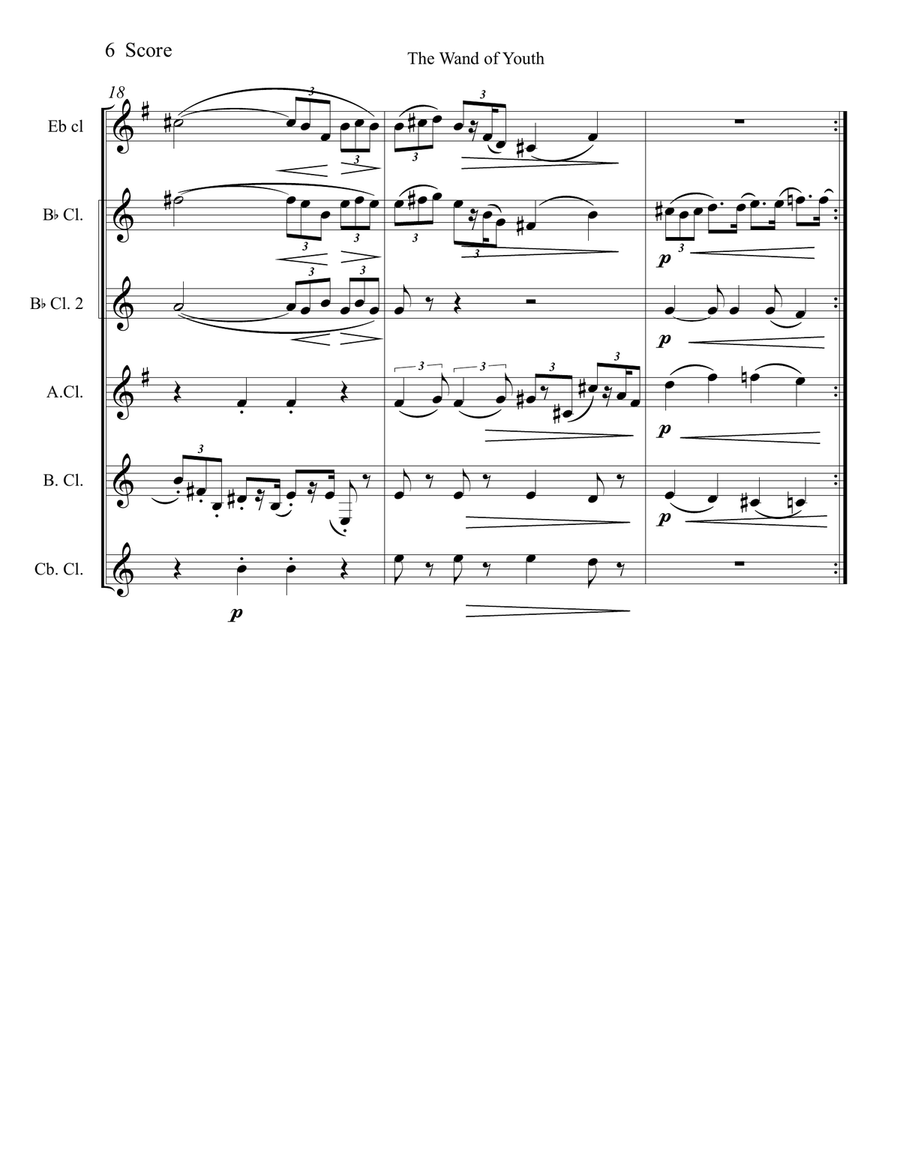 Elgar march from Wand of Youth set for clarinet choir Clarinet Choir scores gallery preview page 6