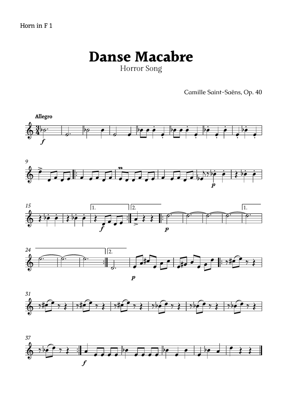 Danse Macabre by Saint-Saëns Brass Quartet scores gallery preview page 4