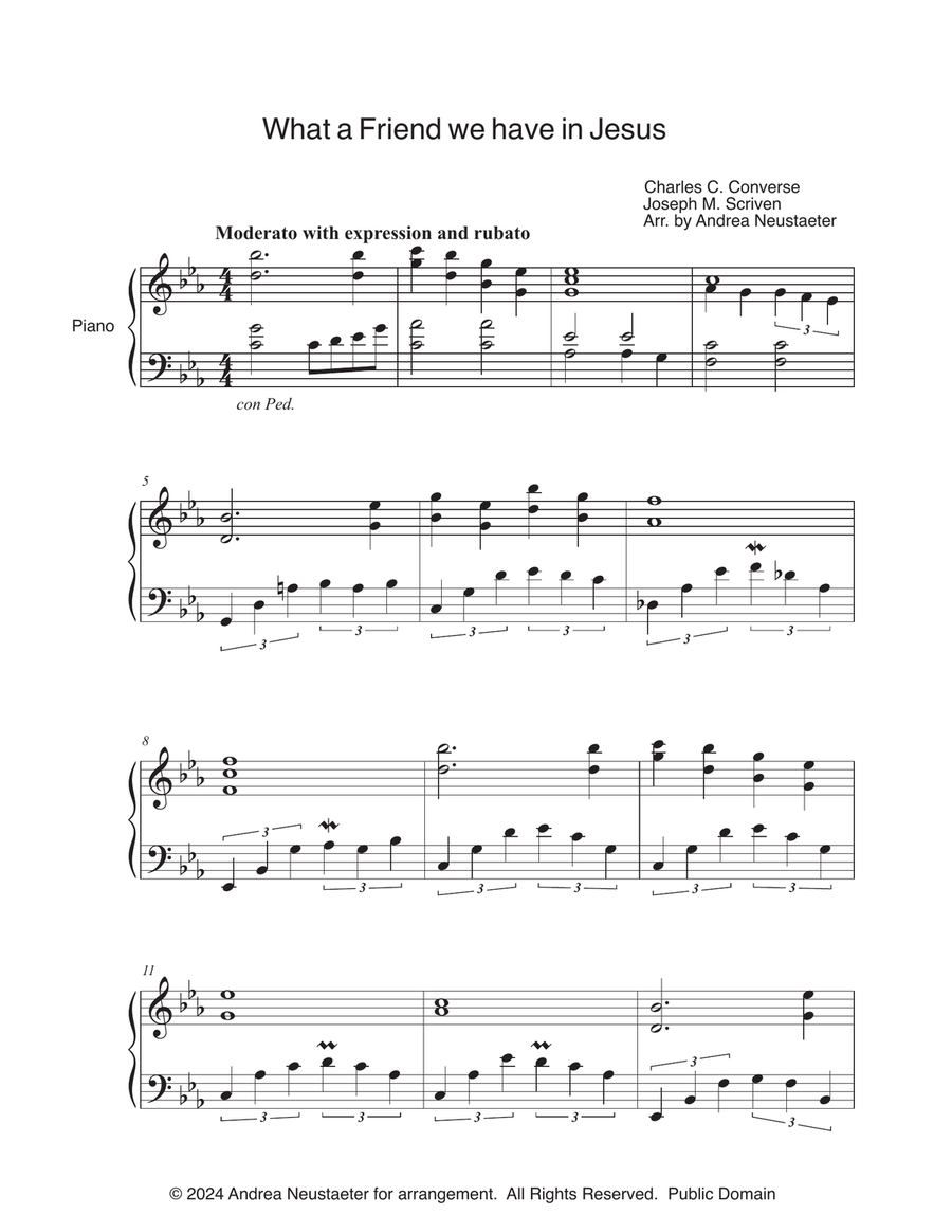 What a Friend We Have in Jesus Piano Solo scores gallery preview page 2