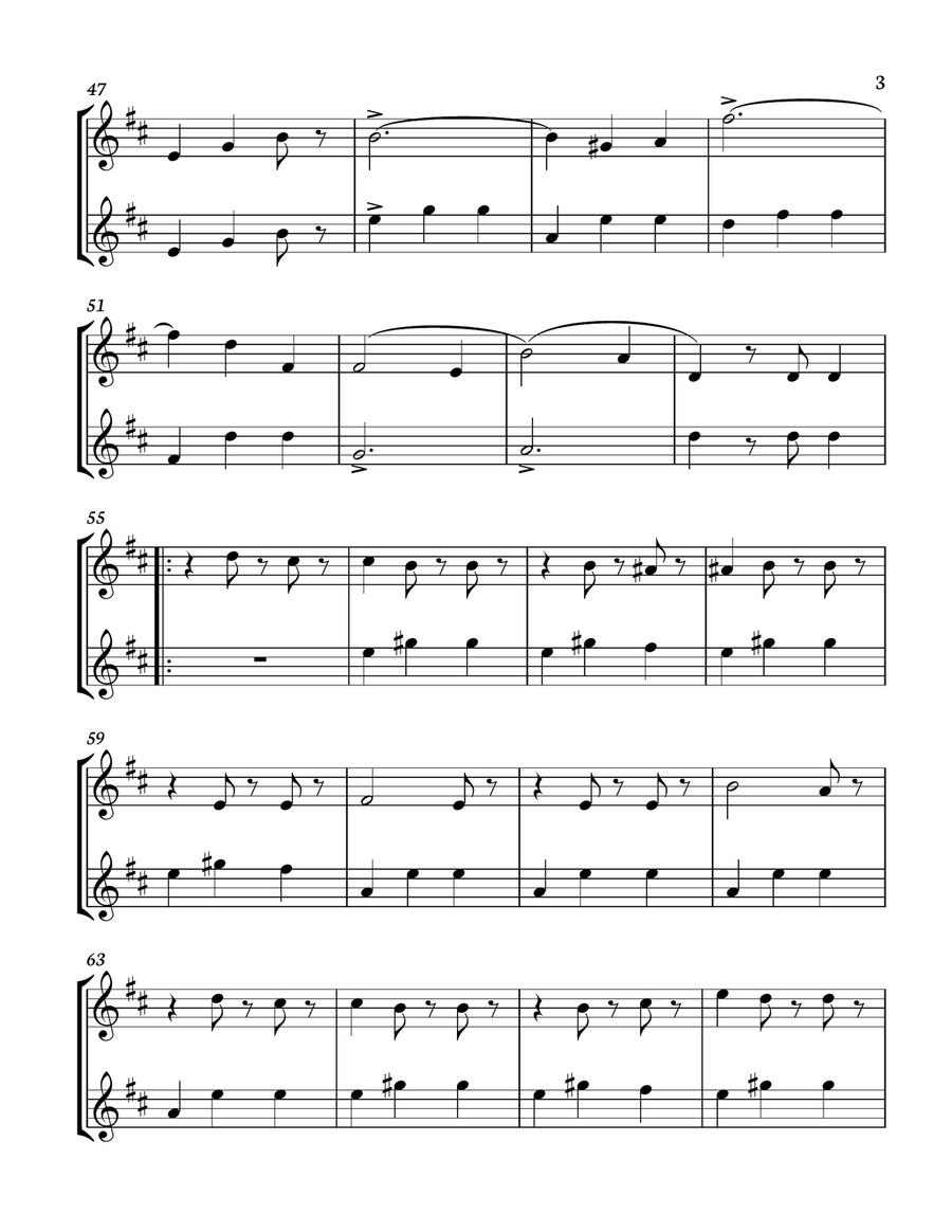 The Blue Danube - Strauss for clarinet duo. Score and parts included. Clarinet Duet scores gallery preview page 3