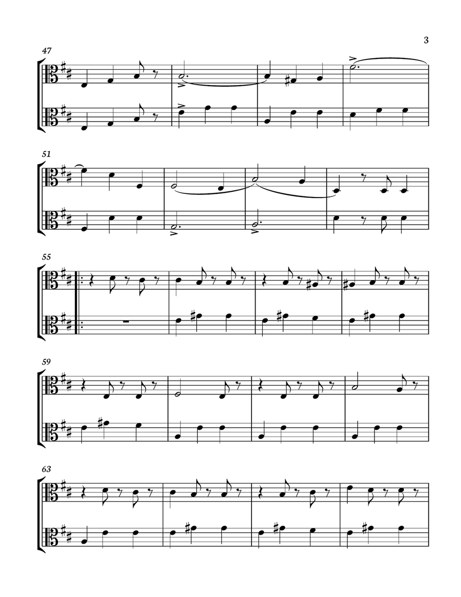 The Blue Danube - Strauss for Viola duo. Score and parts included. String Duet scores gallery preview page 3