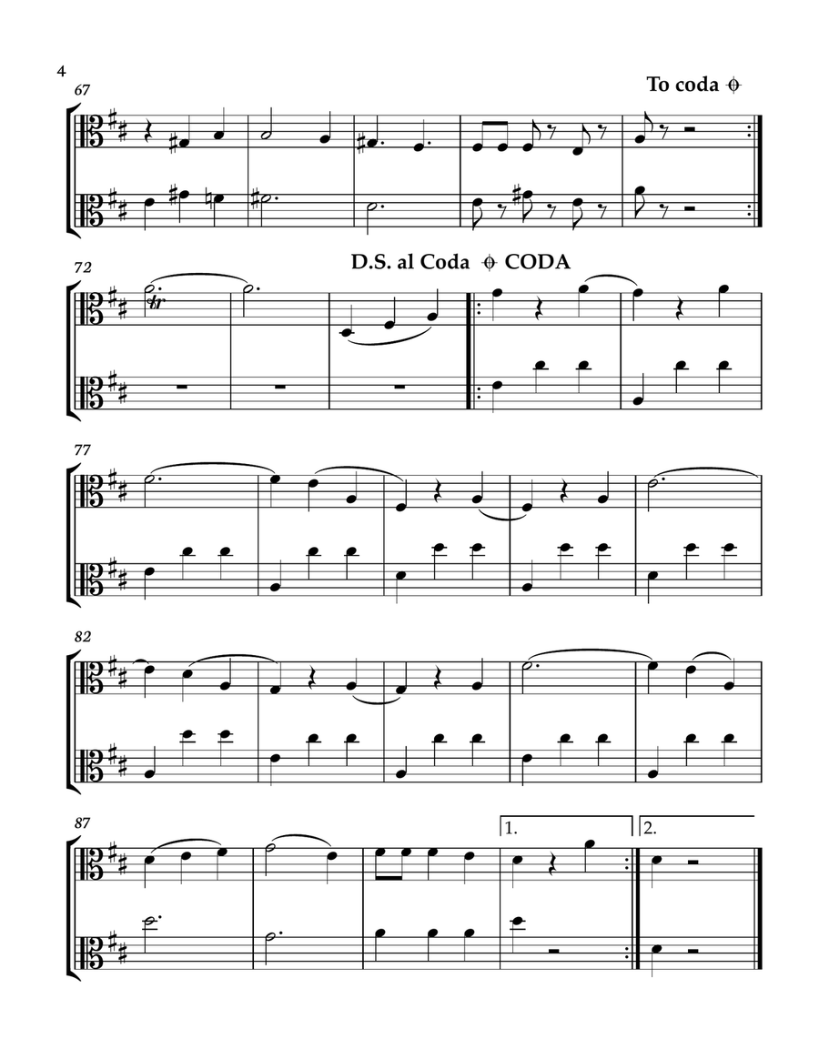 The Blue Danube - Strauss for Viola duo. Score and parts included. String Duet scores gallery preview page 4
