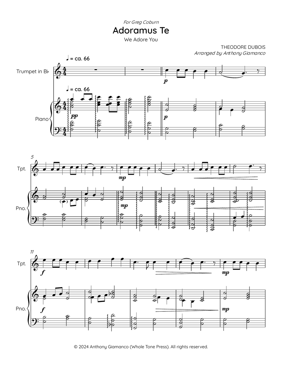 ADORAMUS TE (WE ADORE YOU) Chamber Music scores gallery preview page 2