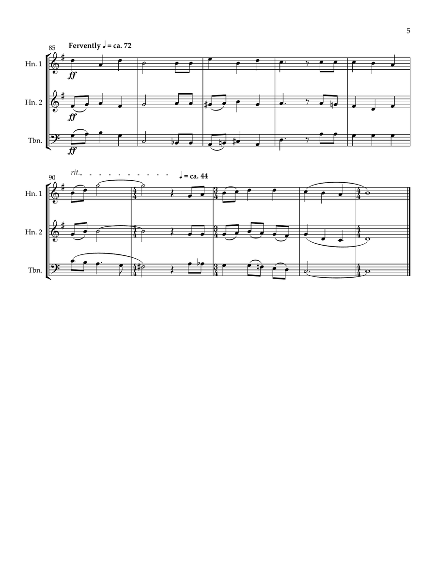 TRUST AND OBEY - 2 Horns and trombone Brass Ensemble scores gallery preview page 5