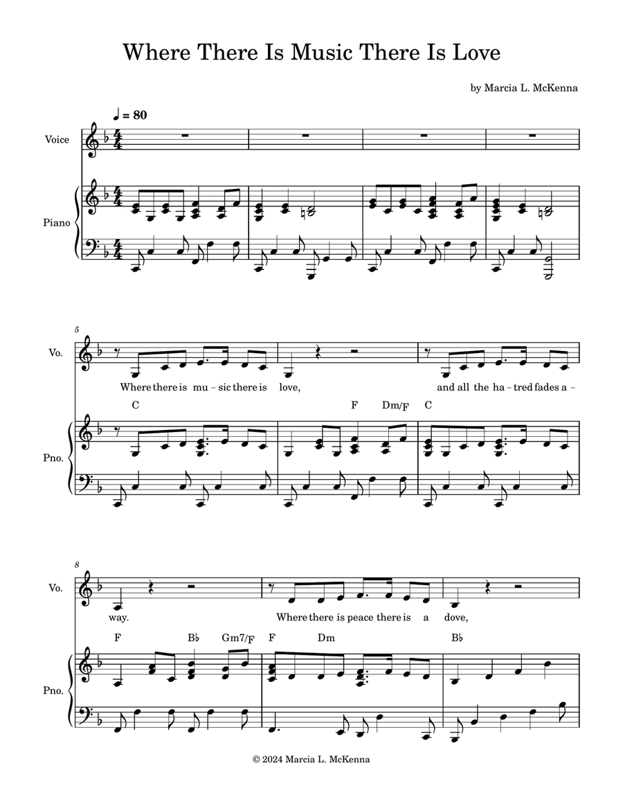 Where There is Music There is Love Voice scores gallery preview page 2