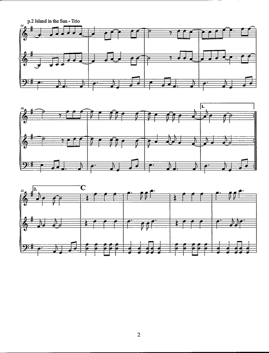 Island In The Sun Island In The Sun String Trio scores gallery preview page 3