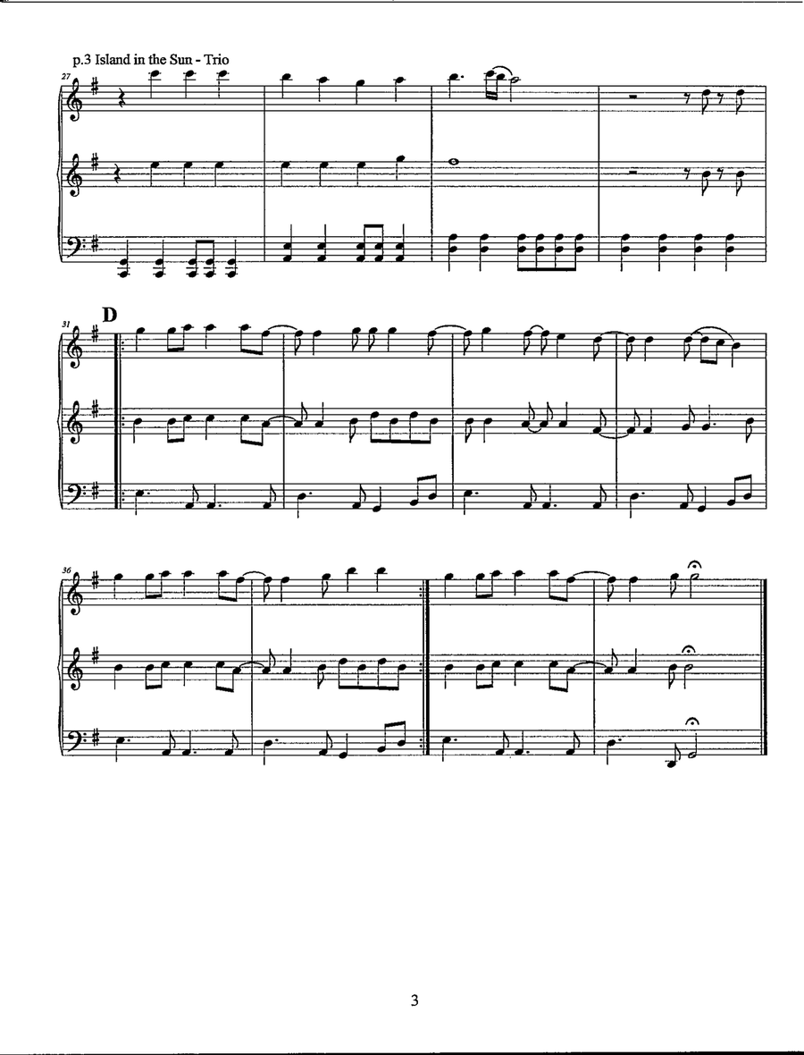 Island In The Sun Island In The Sun String Trio scores gallery preview page 4