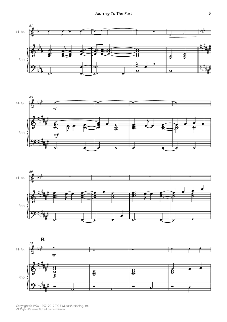 Journey To The Past Journey To The Past B-Flat Trumpet scores gallery preview page 6