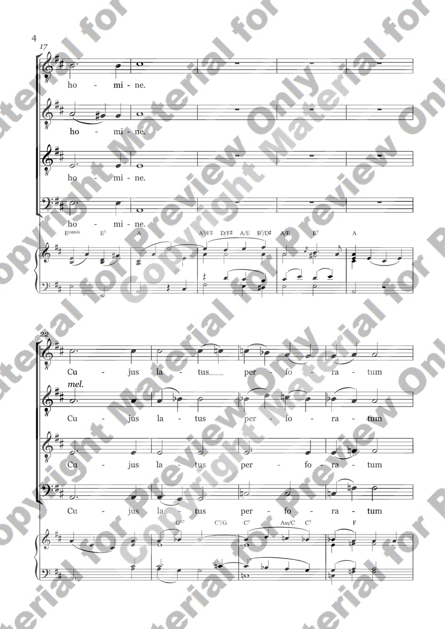 Ave Verum Corpus for men's choir TTBB (with chords) TTBB scores gallery preview page 2