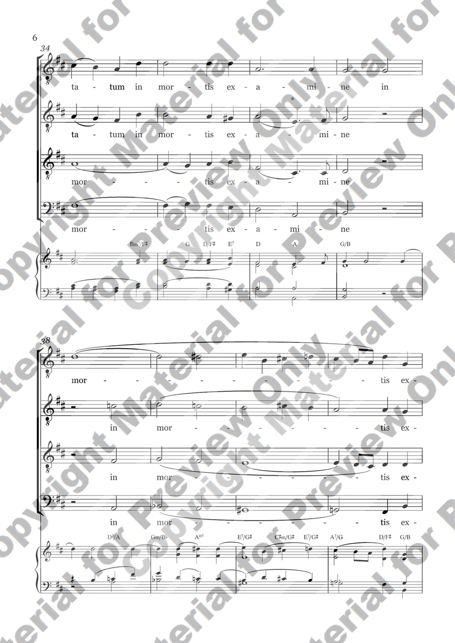 Ave Verum Corpus for men's choir TTBB (with chords) TTBB scores gallery preview page 3