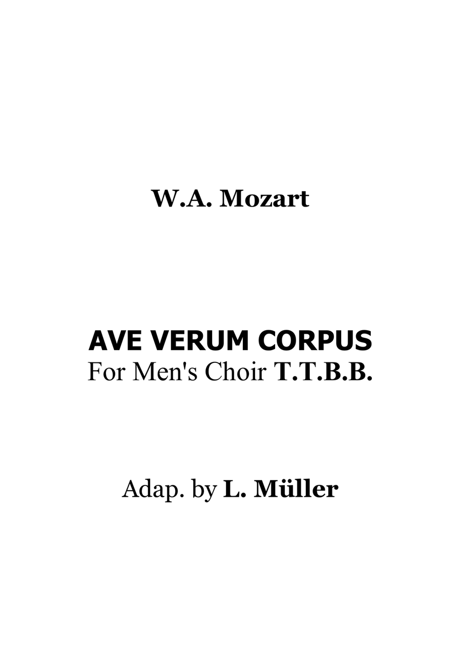 Ave Verum Corpus for men's choir TTBB (with chords) TTBB scores gallery preview page 5