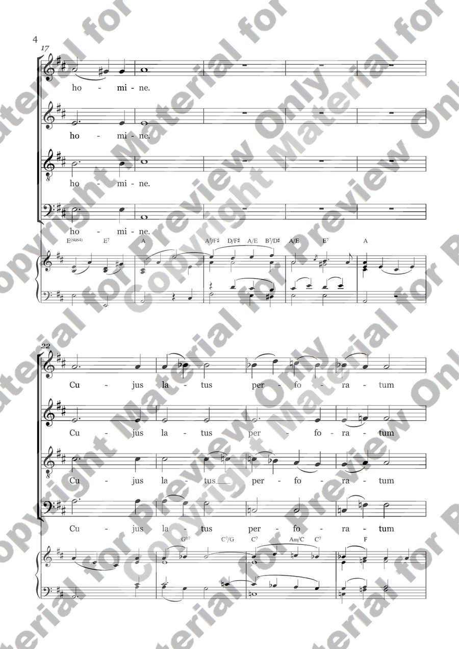 Ave Verum Corpus (with chords) 4-Part scores gallery preview page 2