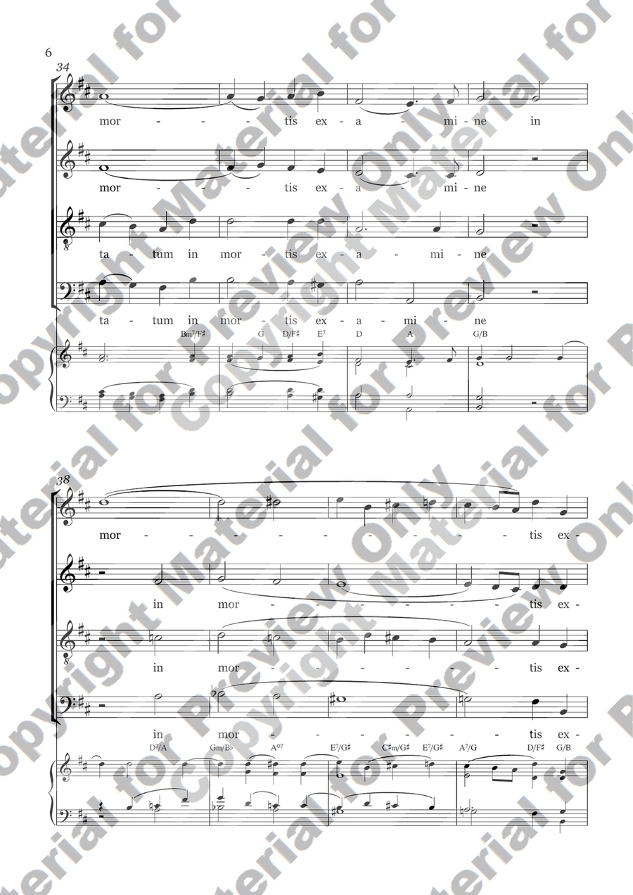 Ave Verum Corpus (with chords) 4-Part scores gallery preview page 3