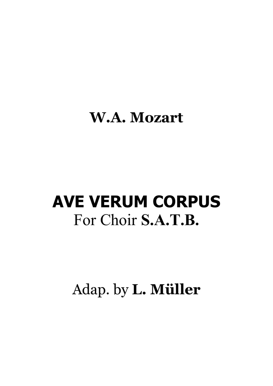 Ave Verum Corpus (with chords) 4-Part scores gallery preview page 5