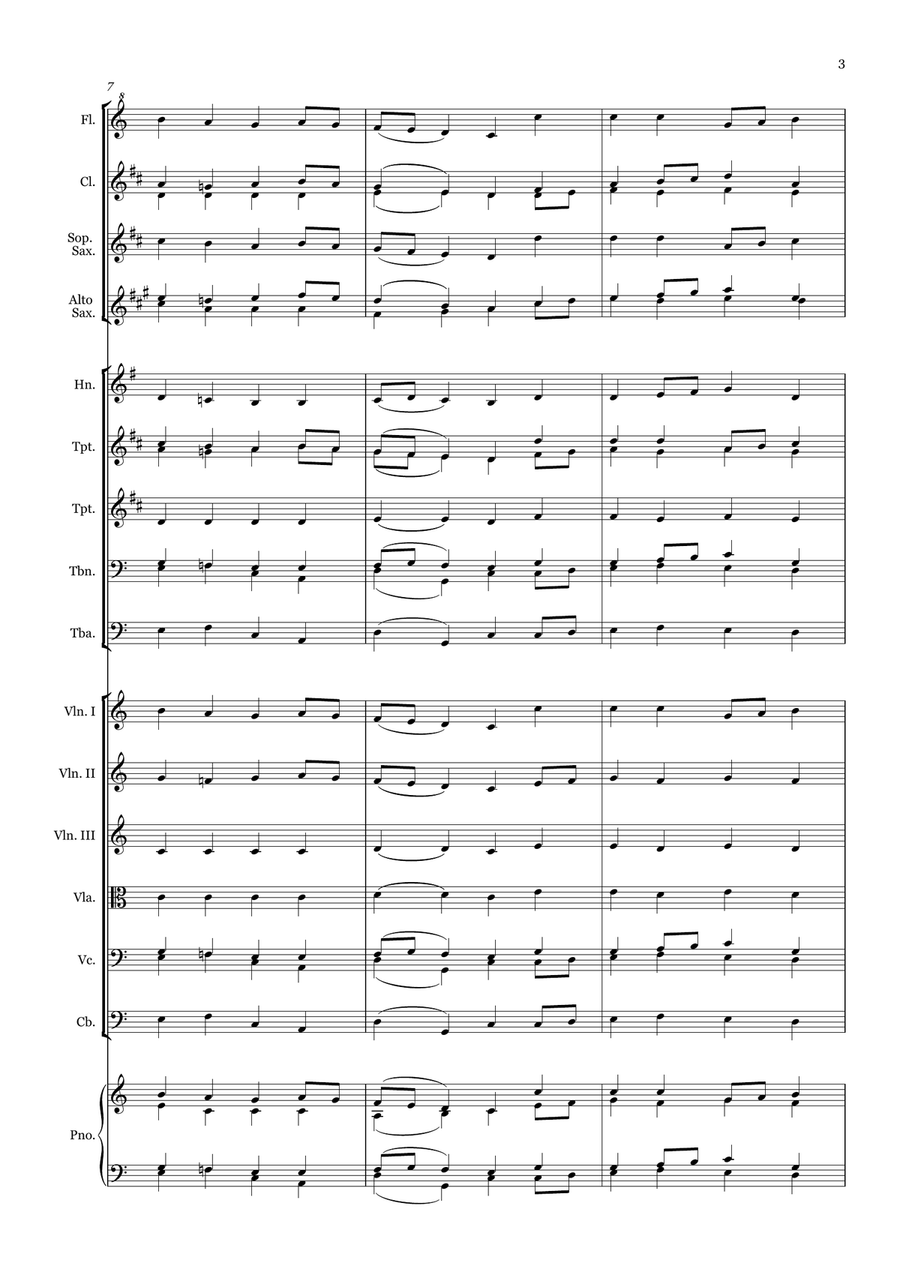 Collection of Traditional Hymns - for Beginner Orchestra Large Ensemble scores gallery preview page 3