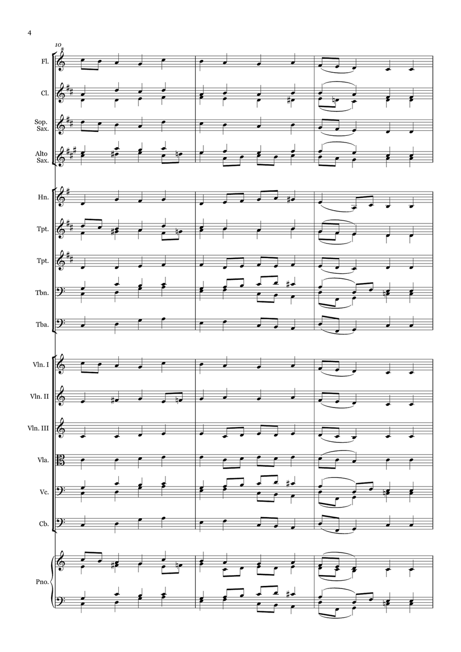Collection of Traditional Hymns - for Beginner Orchestra Large Ensemble scores gallery preview page 4