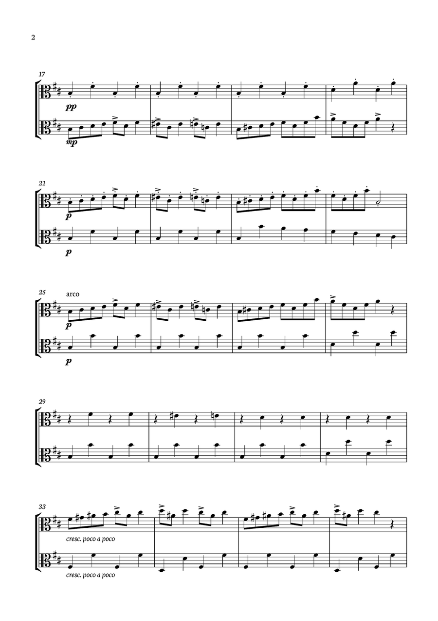 Edvard Grieg - In The Hall of The Mountain King for viola Duo. Score and parts inc. String Duet scores gallery preview page 2