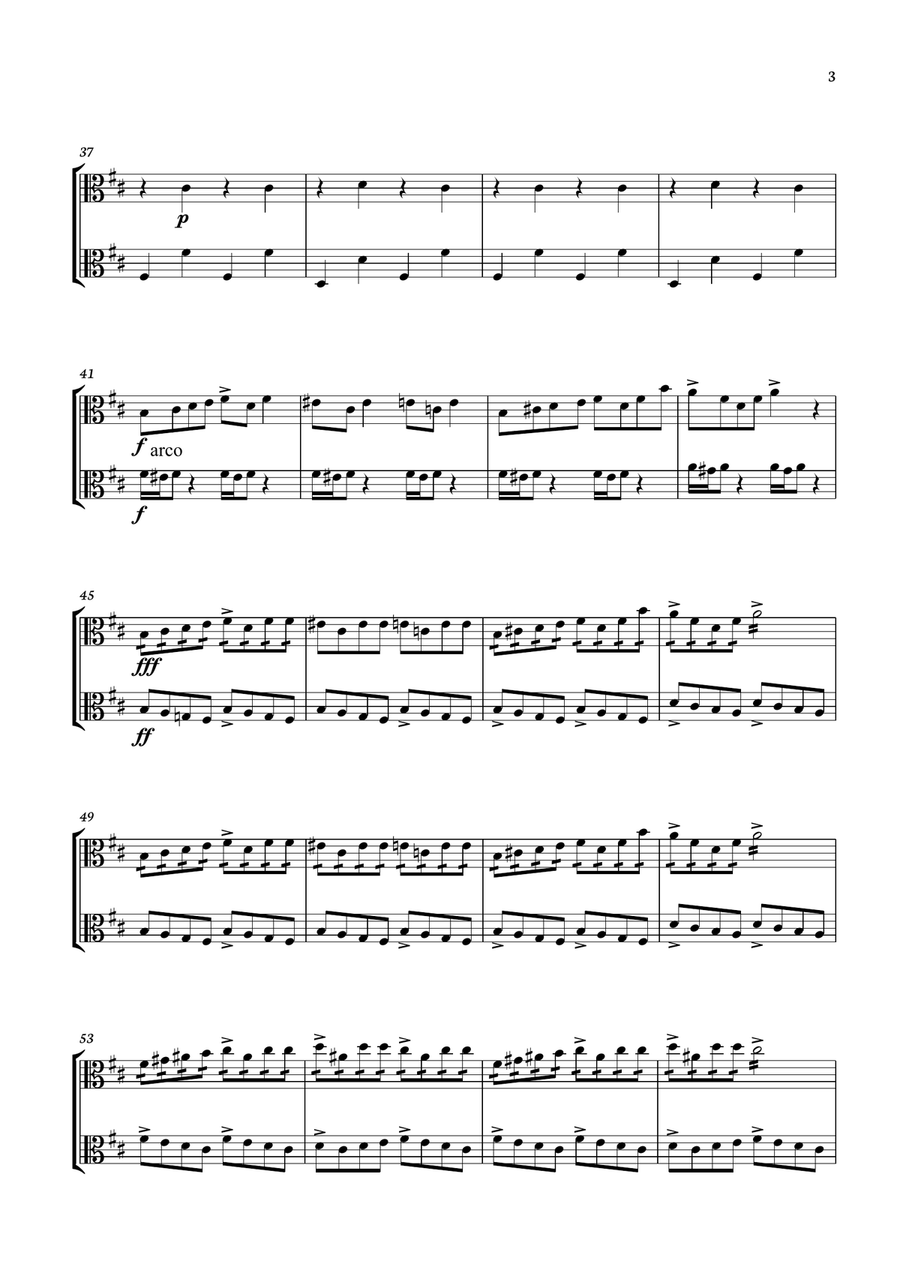 Edvard Grieg - In The Hall of The Mountain King for viola Duo. Score and parts inc. String Duet scores gallery preview page 3