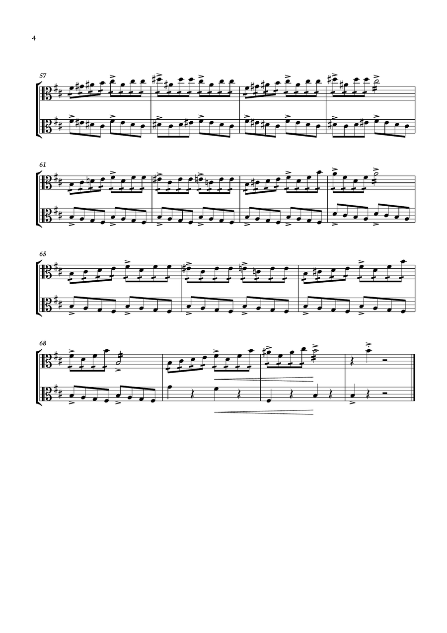 Edvard Grieg - In The Hall of The Mountain King for viola Duo. Score and parts inc. String Duet scores gallery preview page 4