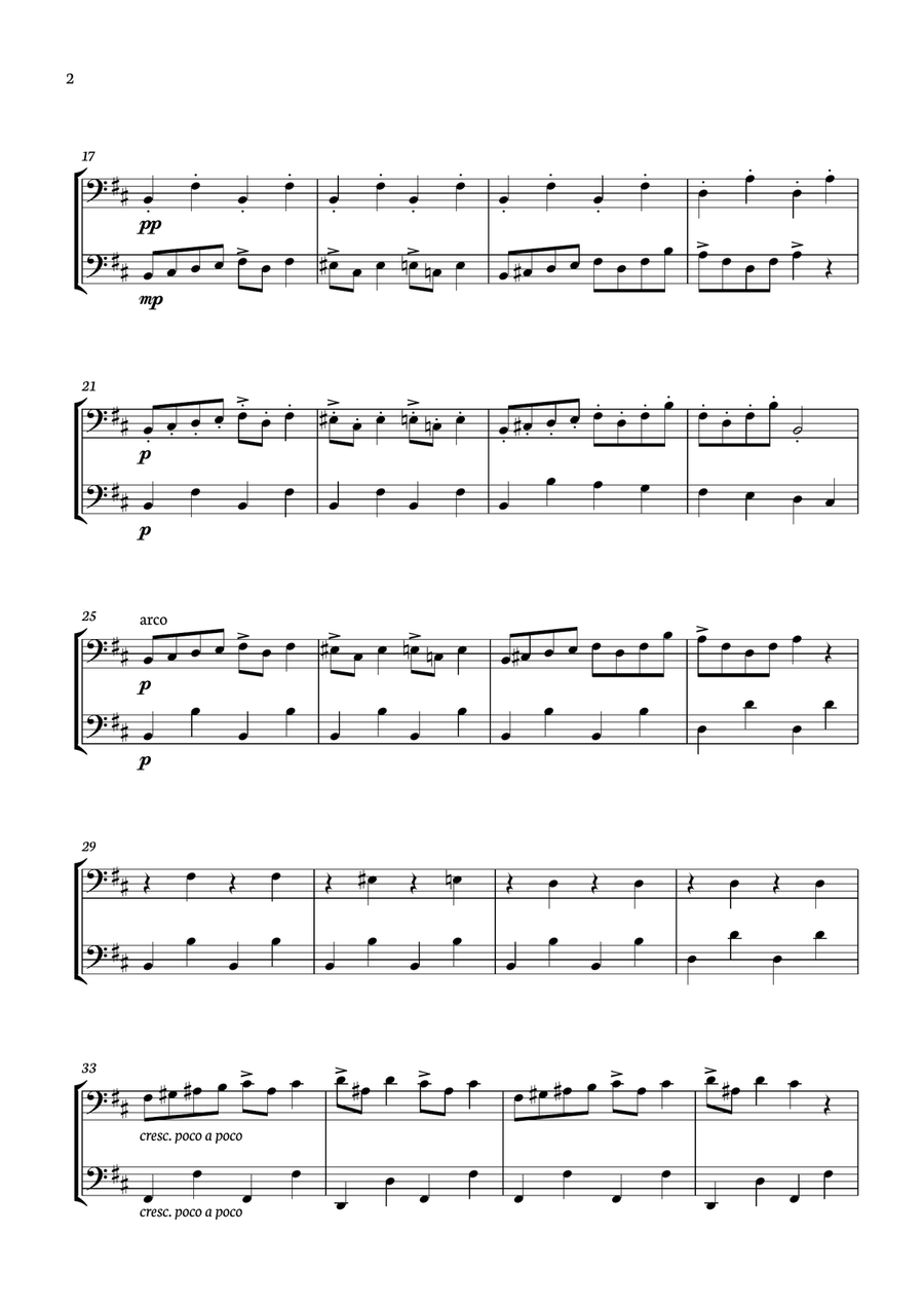 Edvard Grieg - In The Hall of The Mountain King for cello Duo. Score and parts inc. String Duet scores gallery preview page 2