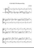 Edvard Grieg - In The Hall of The Mountain King for strings Duo (string bass/violin).Score and parts
