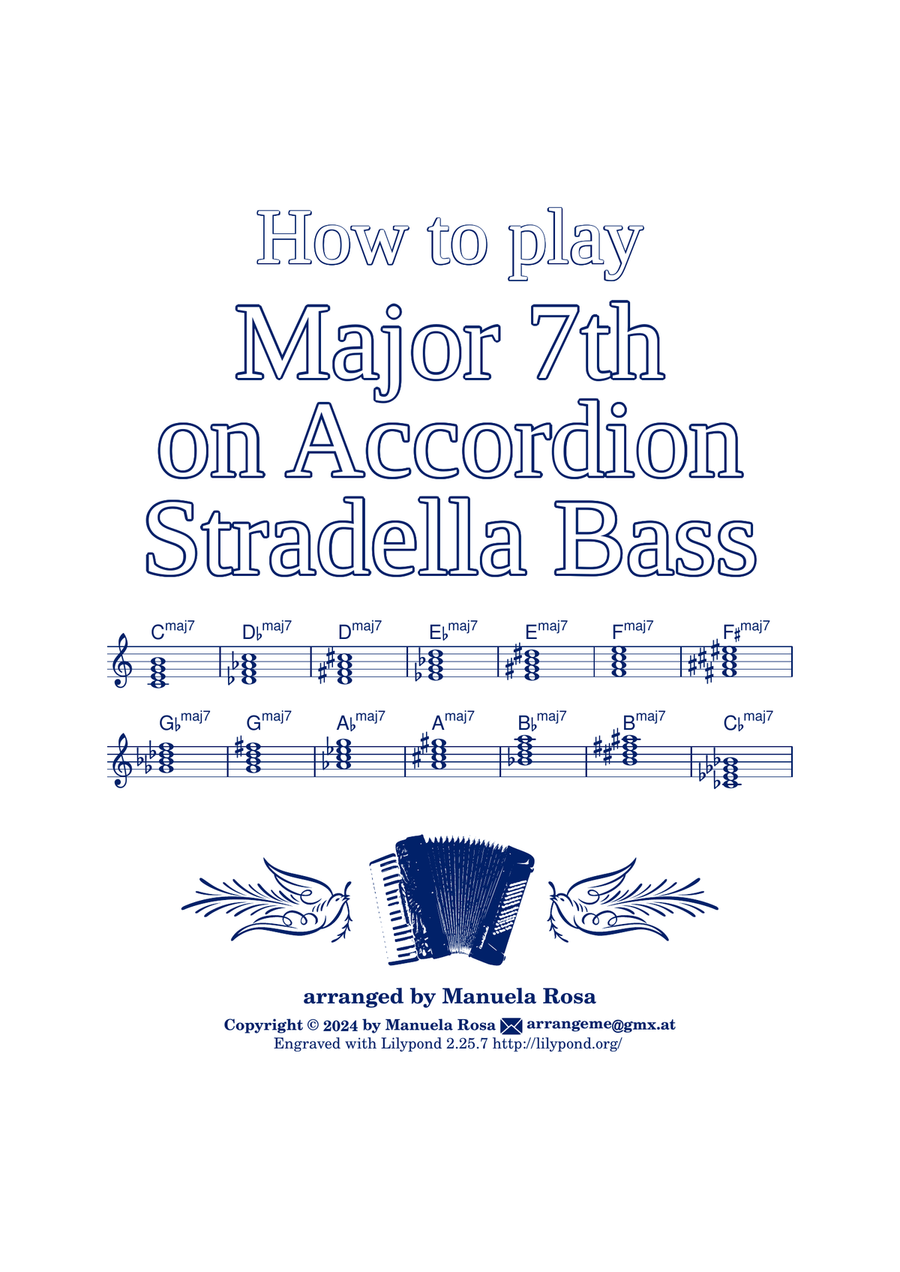 Jazz Chords on Accordion Bass: Maj7 Chords (landscape bass layout) Accordion scores gallery preview page 2
