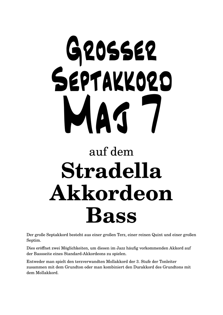 Jazz Akkorde auf dem Akkordeon-Bass: Großer Septakkord (Maj 7) deutsche Bezeichnungen Banjo scores gallery preview page 3