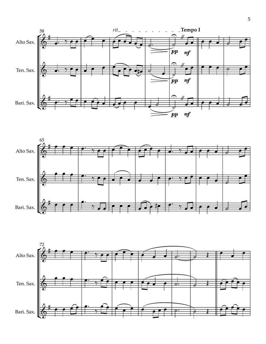TRUST AND OBEY - Saxophone Trio (ATB) Woodwind Trio scores gallery preview page 5