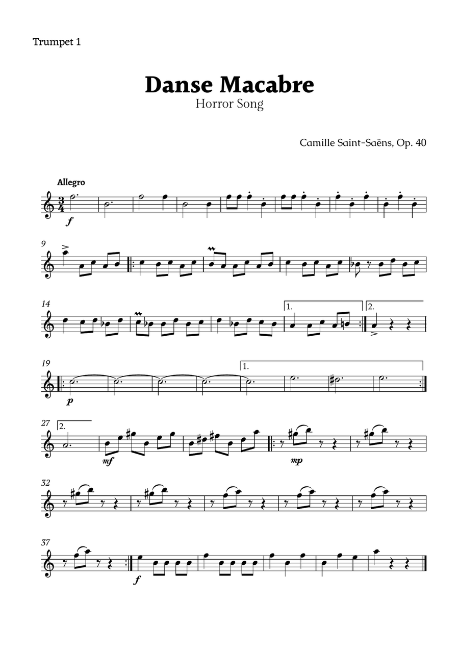 Danse Macabre by Saint-Saëns Chamber Music scores gallery preview page 3