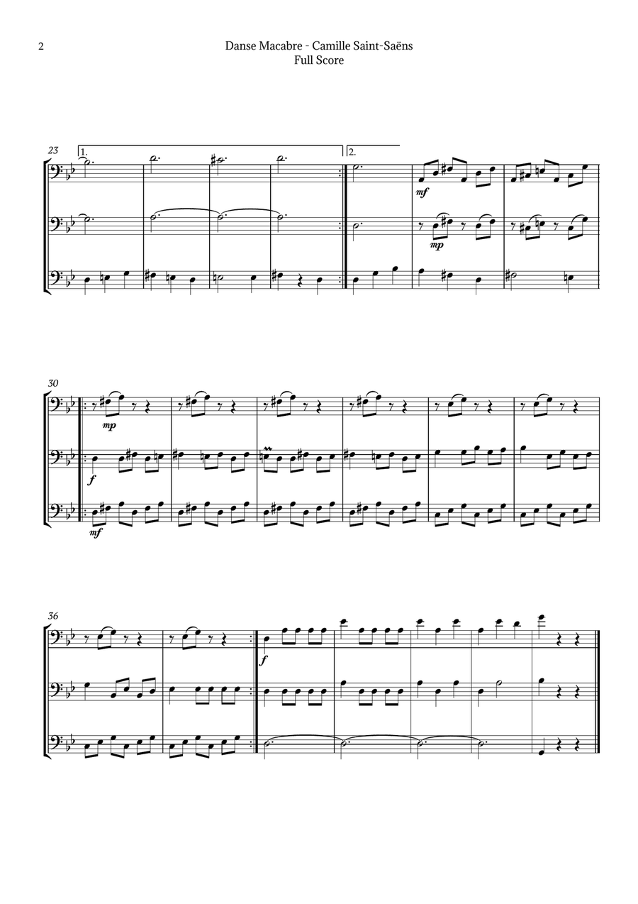 Danse Macabre by Saint-Saëns Chamber Music scores gallery preview page 2
