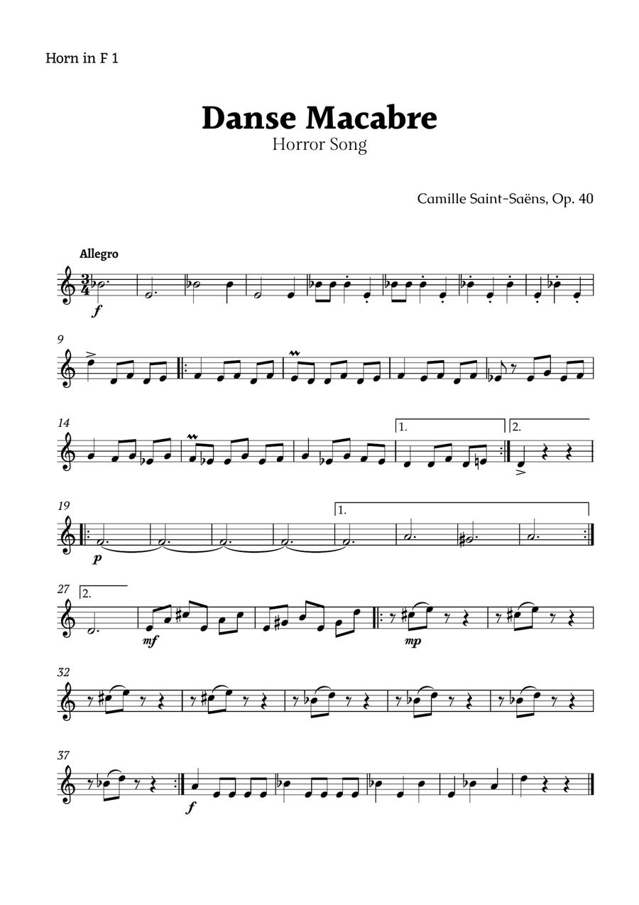 Danse Macabre by Saint-Saëns Chamber Music scores gallery preview page 3