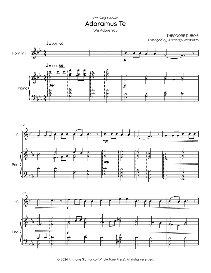 ADORAMUS TE (WE ADORE YOU) Chamber Music scores gallery preview page 2