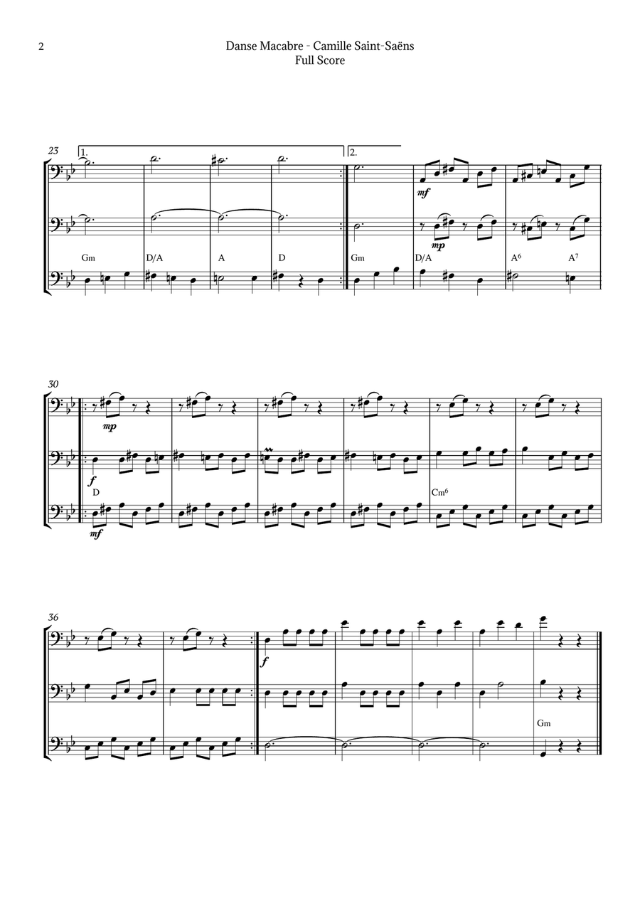 Danse Macabre by Saint-Saëns Chamber Music scores gallery preview page 2