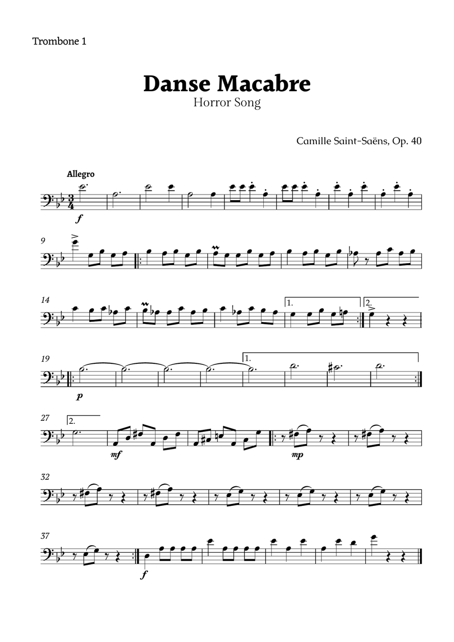 Danse Macabre by Saint-Saëns Chamber Music scores gallery preview page 3