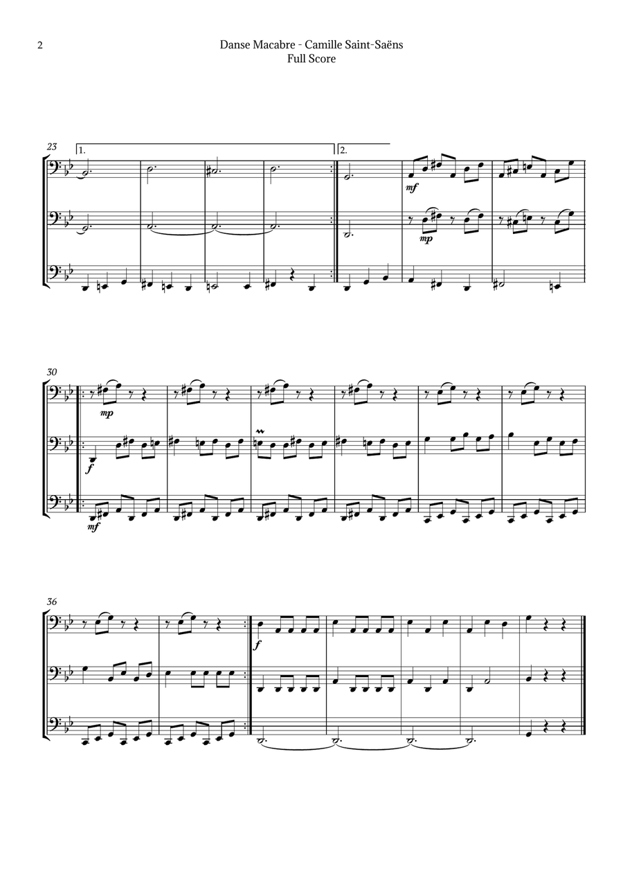 Danse Macabre by Saint-Saëns Chamber Music scores gallery preview page 2