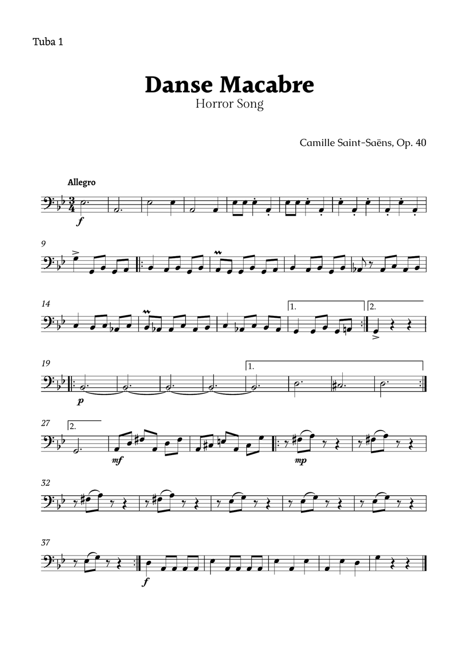 Danse Macabre by Saint-Saëns Chamber Music scores gallery preview page 3