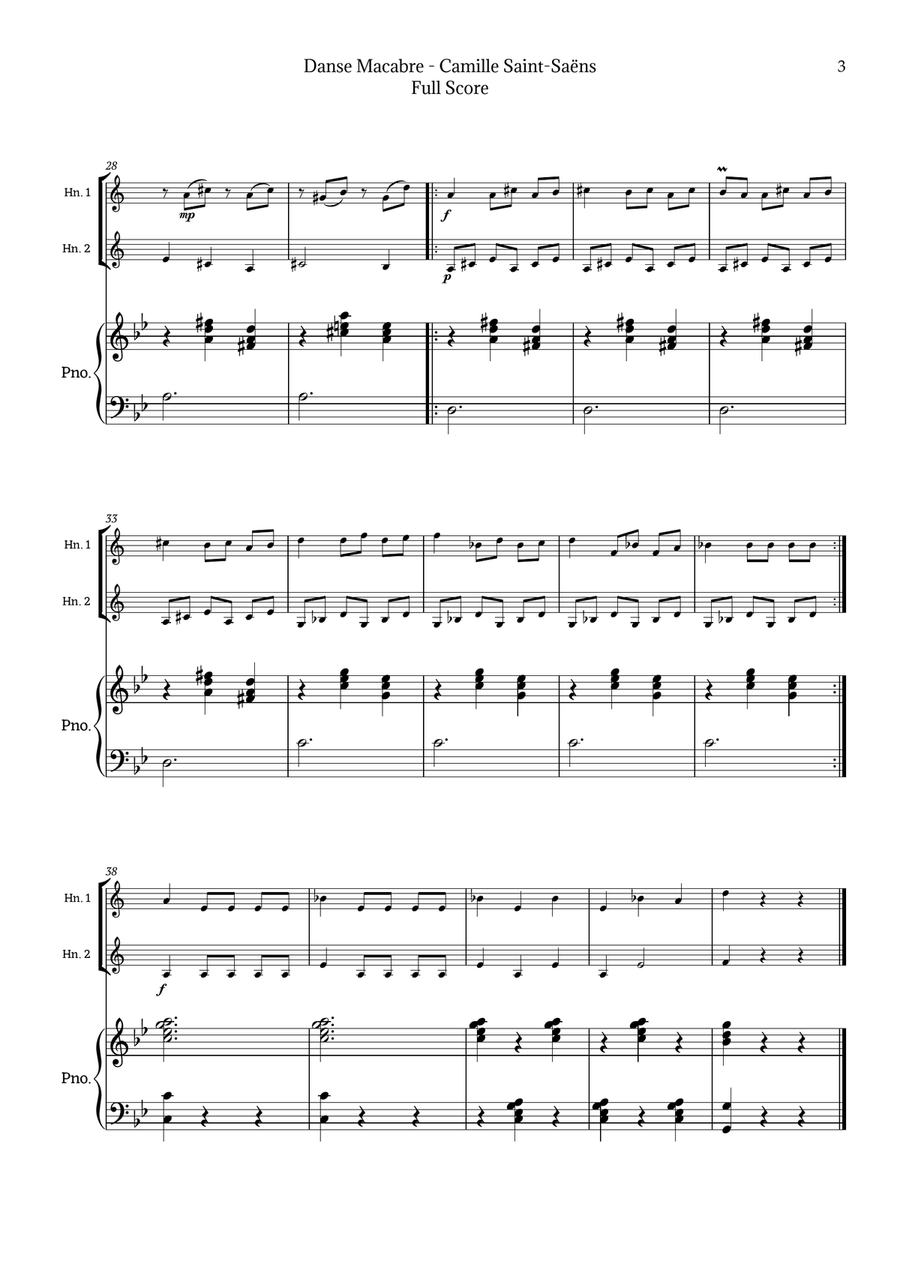 Danse Macabre by Saint-Saëns Brass Duet scores gallery preview page 3